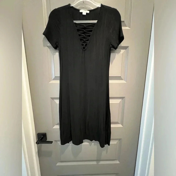 Favlux Fashion Black Mid Length Dress Size Large - Picture 1 of 9